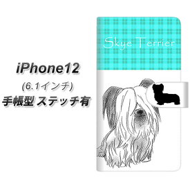 iPhone12 手帳型 スマホケース カバー 【ステッチタイプ】【YD956 スカイテリア01 UV印刷】