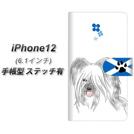 iPhone12 手帳型 スマホケース カバー 【ステッチタイプ】【YD957 スカイテリア02 UV印刷】