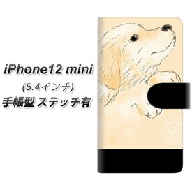 iPhone12 mini 手帳型 スマホケース カバー 【ステッチタイプ】【YD828 ゴールデン04 UV印刷】