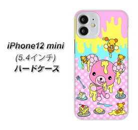 iPhone12 mini ハードケース カバー 【AG822 ハニベア(水玉ピンク) UV印刷 素材クリア】