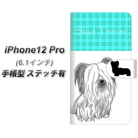 iPhone12 Pro 手帳型 スマホケース カバー 【ステッチタイプ】【YD956 スカイテリア01 UV印刷】