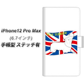 iPhone12 Pro Max 手帳型 スマホケース カバー 【ステッチタイプ】【ZA850 スカイテリア UV印刷】