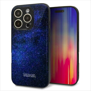 iPhone16 Pro �P�[�X �J�o�[ �w�� �K���X TPU �f�U�C�� �K���v�� �yKM924 Galaxias Blue�z ��� ���� MMLM