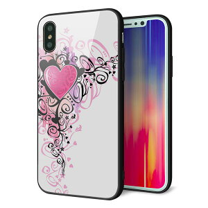 iPhone XS �P�[�X �J�o�[ �w�� �K���X TPU �f�U�C�� �y 007 �X�^�C���b�V���n�[�g�i���j �z ��� ���� MMLM