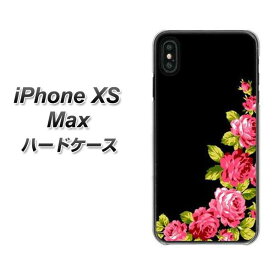 Apple iPhone XS Max ハードケース / カバー【VA826 バラのフレーム(黒) 素材クリア】 UV印刷 ★高解像度版(アイフォンXS Max/IPHONEXSM/スマホケース)