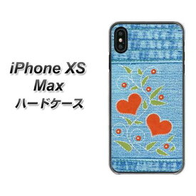 Apple iPhone XS Max ハードケース / カバー【VA863 デニムとハートの花 素材クリア】 UV印刷 ★高解像度版(アイフォンXS Max/IPHONEXSM/スマホケース)