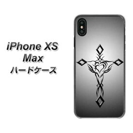 Apple iPhone XS Max ハードケース / カバー【VA898 ハートのクロス ブラック 素材クリア】 UV印刷 ★高解像度版(アイフォンXS Max/IPHONEXSM/スマホケース)