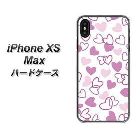 Apple iPhone XS Max ハードケース / カバー【VA928 ハートがいっぱい パープル 素材クリア】 UV印刷 ★高解像度版(アイフォンXS Max/IPHONEXSM/スマホケース)