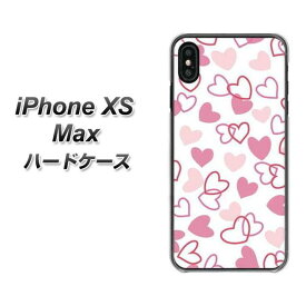 Apple iPhone XS Max ハードケース / カバー【VA929 ハートがいっぱい ピンク 素材クリア】 UV印刷 ★高解像度版(アイフォンXS Max/IPHONEXSM/スマホケース)
