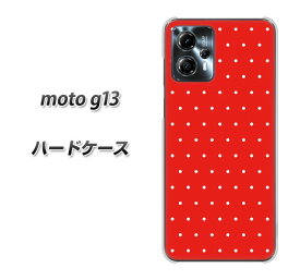 SIMフリー moto g13 ハードケース / カバー【VA923 マイクロドット レッド×ホワイト 素材クリア】 UV印刷 ★高解像度版(moto g13/MOTOG13/スマホケース)