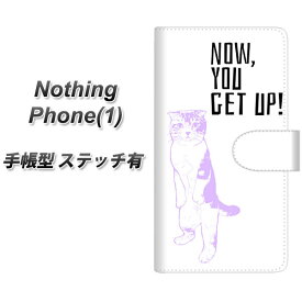 Nothing Phone(1) 手帳型 スマホケース カバー 【ステッチタイプ】【YF983 ミャウ04 UV印刷】