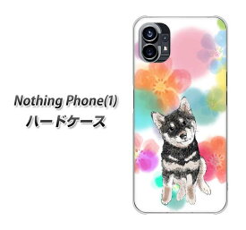 Nothing Phone(1) ハードケース カバー 【YJ223 黒 柴犬 イヌ いぬ 水玉 かわいい UV印刷 素材クリア】