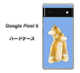 Google Pixel 6 ハードケース カバー 【YJ017 柴犬 青 UV印刷 素材クリア】