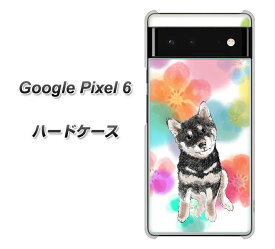 Google Pixel 6 ハードケース カバー 【YJ223 黒 柴犬 イヌ いぬ 水玉 かわいい UV印刷 素材クリア】