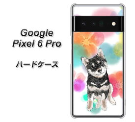 Google Pixel 6 Pro ハードケース カバー 【YJ223 黒 柴犬 イヌ いぬ 水玉 かわいい UV印刷 素材クリア】