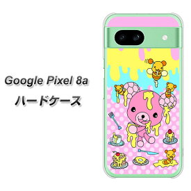 Google Pixel 8a ハードケース カバー 【AG822 ハニベア(水玉ピンク) UV印刷 素材クリア】
