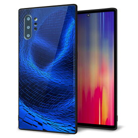 docomo Galaxy Note10+ SC-01M ケース カバー スマホケース 背面 ガラス TPU ガラプリ 【ワープブルー】 メール便送料無料