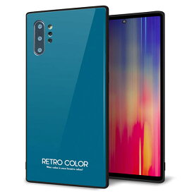 docomo Galaxy Note10+ SC-01M ケース カバー スマホケース 背面 ガラス TPU ガラプリ 【レトロカラー(ダークブルー)】 メール便送料無料