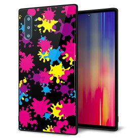 docomo Galaxy Note10+ SC-01M ケース カバー スマホケース 背面 ガラス TPU ガラプリ 【ペイントブラック】 メール便送料無料