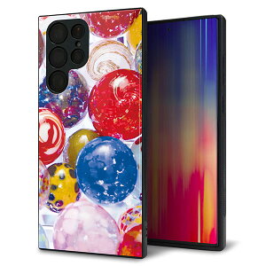 au Galaxy S22 Ultra SCG14 ケース カバー 背面 ガラス TPU デザイン ガラプリ 【MA935 ヨーヨー】 印刷 光沢 MMLM