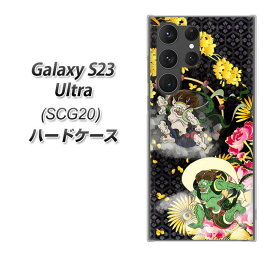 au Galaxy S23 Ultra SCG20 ハードケース カバー 【HA239 風神雷神 牡丹 UV印刷 素材クリア】