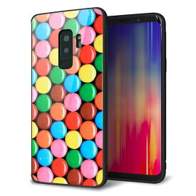 Galaxy S9+ SCV39 ケース カバー 背面 ガラス TPU デザイン ガラプリ 【マーブルチョコ】 印刷 光沢 メール便送料無料