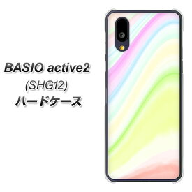 au BASIO active2 SHG12 ハードケース カバー 【YJ310 ウェーブ UV印刷 素材クリア】