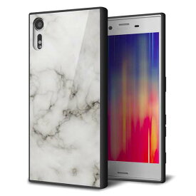 Xperia XZs SO-03J docomo エクスペリアXZs ケース カバー 背面 ガラス TPU デザイン 【 KM871 大理石WH 】 ガラプリ スマホケース 携帯ケース メール便送料無料