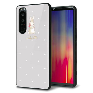 docomo Xperia 5 III SO-53B �P�[�X �J�o�[ �w�� �K���X TPU �f�U�C�� �K���v�� �ySC968 Lady Rabbit �O���[�W�� �K���v��hp�z ��� ���� MMLM