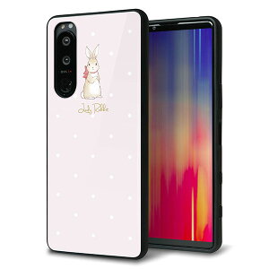 au Xperia 5 III SOG05 �P�[�X �J�o�[ �w�� �K���X TPU �f�U�C�� �K���v�� �ySC966 Lady Rabbit �x�[�W���s���Nhp�z ��� ���� MMLM