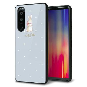 au Xperia 5 III SOG05 �P�[�X �J�o�[ �w�� �K���X TPU �f�U�C�� �K���v�� �ySC967 Lady Rabbit �u���[�O���C �K���v��hp�z ��� ���� MMLM