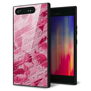 Xperia XZ1 SOV36 �P�[�X �J�o�[ �w�� �K���X TPU �f�U�C�� �y SC845 �t�����[���F���jLOVE�Z���s���N �z ��� ���� MMLM
