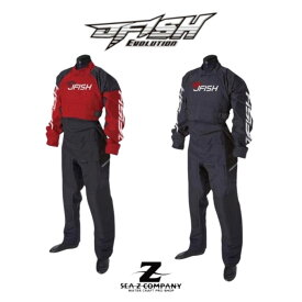 【年末年始大SEAL!!】【J-FISH】ジェイフィッシュ EVOLUTION ドライスーツ(ZIP) ソックスタイプ スモールジッパー付き JDS421　レッド・ブラック M・L