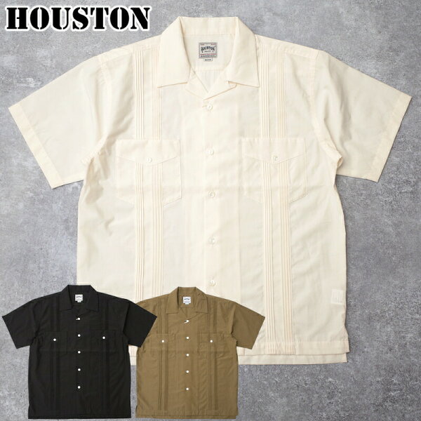 HOUSTON ヒューストン #41305 半袖 キューバシャツ メンズ 男性 トップス ショートスリーブ カジュアル アメカジ 春 夏 おしゃれ 開襟シャツ 羽織 薄手