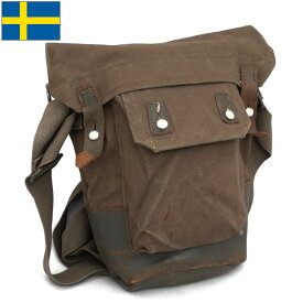 スウェーデン軍 ガスマスクバッグ レザーボトム USEDSWD 鞄 カバン ショルダー 斜めかけ ミリタリー 軍物 実物 本物