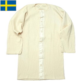 スウェーデン軍 コットンアンダーシャツ フロントボタン デッドストック