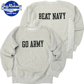 BUZZ RICKSON'S バズリクソンズ #BR69070 ホリゾンタル ニッティング スウェット『GO ARMY BEAT NAVY』メンズ 男性 トレーナー トップス アメカジ スエット シンプル プリント 長袖