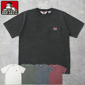 1点ならメール便可 BEN DAVIS ベンデイビス #C-26580042 半袖 ヴィンテージ ポケット Tシャツベンデービス メンズ 男性 レディース 女性 ユニセックス トップス カジュアル アメカジ シンプル インナー ティーシャツ 春 夏 秋 冬 無地 ユーズド加工