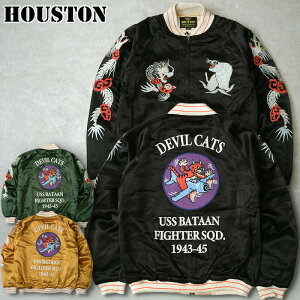 20%OFF�I��HOUSTON �q���[�X�g�� #51400 ���[���� �X�[�x�j�A�W���P�b�g�wDEVIL CATS�x�X�J�W���� �����Y �j�� �A�E�^�[ �u���]�� �W�����p�[ �~���^���[ �A���J�W �h�J �t �H �~ ���{ �a�� �f�r���L