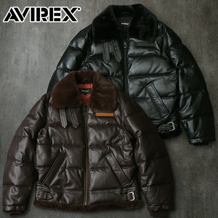 楽天市場】20%OFF！□AVIREX アビレックス #7833250066 レザー ダウン 