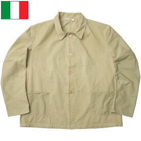イタリア軍 ワークシャツ カーキ USED JS180UN メンズ トップス 長袖 ワーカー ルームウェア 部屋着 薄手 コットン 綿 実物ミリタリー 軍モノ 軍物