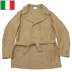 イタリア軍 フランネル シャツ ベージュ USEDアウター ホスピタル ジャケット ショート コート 防寒