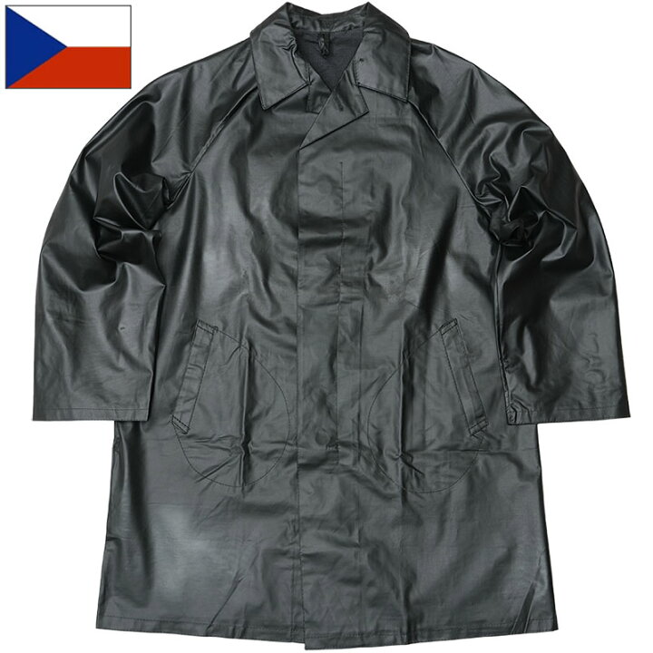 楽天市場】チェコ軍 ラバー レインコート ブラック デッドストック  