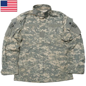 米軍 ACU コンバットジャケット UCP USED JJ337UN アメリカ軍 GI 陸軍 US ARMY フィールド 戦闘服 カモフラージュ 迷彩柄 デジタルカモ リップストップ 薄手 シャツジャケット カジュアル 実物ミリタリー 軍物 軍モノ