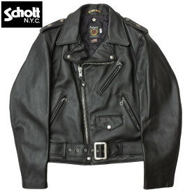 ノベルティープレゼント Schott ショット #7823950083(7007) SCH-613US VINT ONESTAR ワンスター ダブルブレスト ライダースジャケット 613 メンズ ブラック ステアハイドレザージャケット 黒 ダブルライダースジャケット 本革 牛革ジャン バイカー リアルライダース