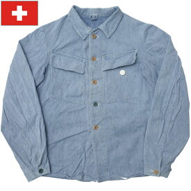 スイス軍 デニムジャケット ブルー オールドスタイル USED