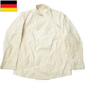 ドイツ軍 シェフジャケット オフホワイト デッドストック JJ254NN ジャケットシャツ 白ジャケット 白シャツ コックジャケット ワークジャケット