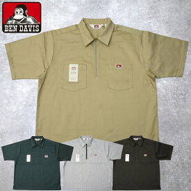 BEN DAVIS ベンデイビス #ND-26580025 1/2 ジップ 半袖 シャツハーフジップ ジッパー プルオーバー ベンデービス メンズ 男性 レディース 女性 ユニセックス カジュアル アメカジ 春 夏