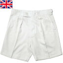 1点ならメール便可 イギリス軍 ROYAL NAVY ワーク ショートパンツ ホワイト USED PS138UN 海軍 ロイヤルネイビー 夏 短パン ショーツ ワーカー 白 ポリコットン 実物ミリタリー 軍モノ 軍物