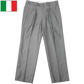 イタリア軍 チノパンツ グレー デッドストック PP323NN 実物 軍モノ 軍物 メンズ ズボン ワーク ワーカー ワイドパンツ コットン 綿 ワンタック